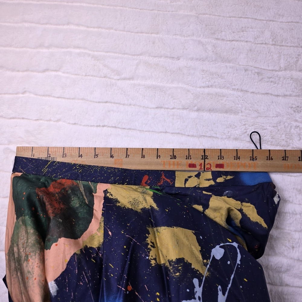 Ralph Lauren Purple Label Maguire Satin Maxi Skirt Size 12 Paint Splatter $2890 - Picture 6 of 8